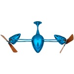 Ar Ruthiane Wood Ceiling Fan - Agua Marinha / Mahogany Tone
