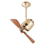 Bianca Directional Wood Ceiling Fan - Polished Brass / Mahogany Tone