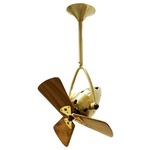 Jarold Directional Wood Ceiling Fan - Brushed Brass / Mahogany