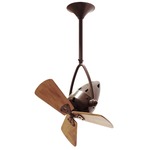 Jarold Directional Wood Ceiling Fan - Bronzette / Mahogany Tone