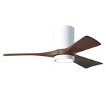 Irene Hugger Ceiling Fan - Gloss White / Walnut Tone