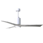 Patricia Ceiling Fan With Light - Gloss White / Barn Wood Tone