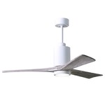 Patricia Ceiling Fan With Light - Gloss White / Barn Wood
