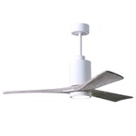 Patricia Ceiling Fan With Light - Gloss White / Barn Wood Tone