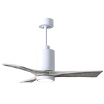 Patricia Ceiling Fan With Light - Gloss White / Barn Wood