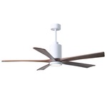 Patricia Ceiling Fan With Light - Gloss White / Walnut