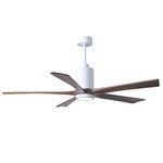 Patricia Ceiling Fan With Light - Gloss White / Walnut Tone