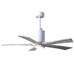 Patricia Ceiling Fan With Light - Gloss White / Barn Wood Tone