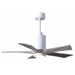 Patricia Ceiling Fan With Light - Gloss White / Barn Wood