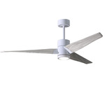 Super Janet Ceiling Fan with Light - Gloss White / Barn Wood