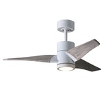 Super Janet Ceiling Fan with Light - Gloss White / Barn Wood