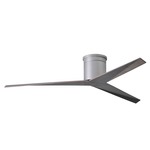 Eliza Hugger Ceiling Fan - Brushed Nickel / Old Oak Tone