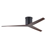 Eliza Hugger Ceiling Fan - Matte Black / Walnut Tone