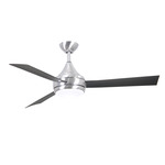 Donaire Outdoor Ceiling Fan with Light - Brushed Stainless Steel / Brushed Bronze