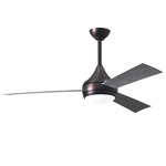 Donaire Outdoor Ceiling Fan with Light - Brushed Bronze / Barn Wood