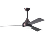 Donaire Outdoor Ceiling Fan with Light - Brushed Bronze / Barn Wood