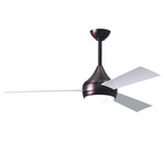 Donaire Outdoor Ceiling Fan with Light - Brushed Bronze / Gloss White