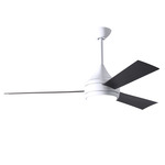 Donaire Outdoor Ceiling Fan with Light - Gloss White / Brushed Bronze