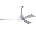 Donaire Outdoor Ceiling Fan with Light - Gloss White / Barn Wood
