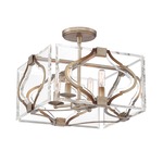 Brenton Cove Semi Flush Ceiling Light - Gold Mist / Clear