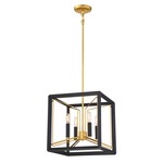 Sable Point Cube Pendant - Gold / Black