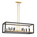 Sable Point Linear Pendant - Gold / Black