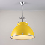 Titan Size 3 Pendant with Etched Glass Diffuser - Yellow / Etched Glass
