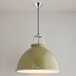 Titan Size 5 Pendant with Etched Glass Diffuser - Olive Green / Etched Glass