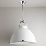Titan Size 5 Pendant with Etched Glass Diffuser - White / Etched Glass