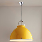 Titan Size 5 Pendant with Etched Glass Diffuser - Yellow / Etched Glass