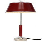 Victor Table Lamp - Chrome / Burgundy Red