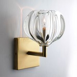 Urchin Elbow Wall Sconce - Brushed Brass / Crystal