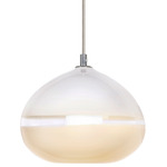 Lattimo Droplet Pendant - Satin Nickel / White / Ivory