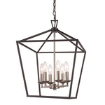 Tapered Lantern Pendant - Black / Brushed Nickel