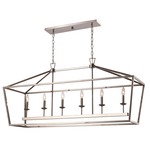 Tapered Lantern Linear Pendant - Polished Chrome