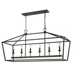 Tapered Lantern Linear Pendant - Rubbed Oil Bronze