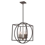 Geometric Cage Pendant - Black / Brushed Nickel