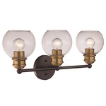 Warm Globe Bathroom Vanity Light - Black / Clear