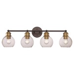 Warm Globe Bathroom Vanity Light - Black / Clear