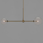 B066 Balance Linear Pendant - Discontinued - Lacquered Burnished Brass / Clear