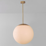Glass Globe Opal Pendant - Discontinued Model - Brass / Opal