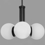 Tubular Chandelier - Black Gunmetal / Opal Matte