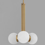 Tubular Chandelier - Lacquered Burnished Brass / Opal Matte