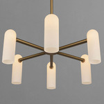 Odyssey Round Chandelier - Lacquered Burnished Brass / Opal Matte