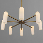 Odyssey Round Chandelier - Lacquered Burnished Brass / Opal Matte