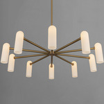 Odyssey Round Chandelier - Lacquered Burnished Brass / Opal Matte