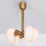 Odyssey Linear Pendant - Lacquered Burnished Brass / Opal Matte