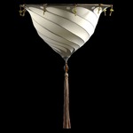 Samarkanda Silk Ceiling Light Fixture - Brass / Plain Silk