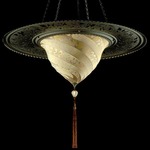 Samarkanda Silk Ring Pendant - Brass / Serpentine Silk