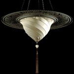 Samarkanda Silk Ring Pendant - Brass / Plain Silk